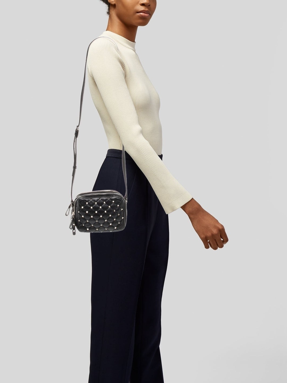 Valentino Quilted Rockstud Spike Camera Bag